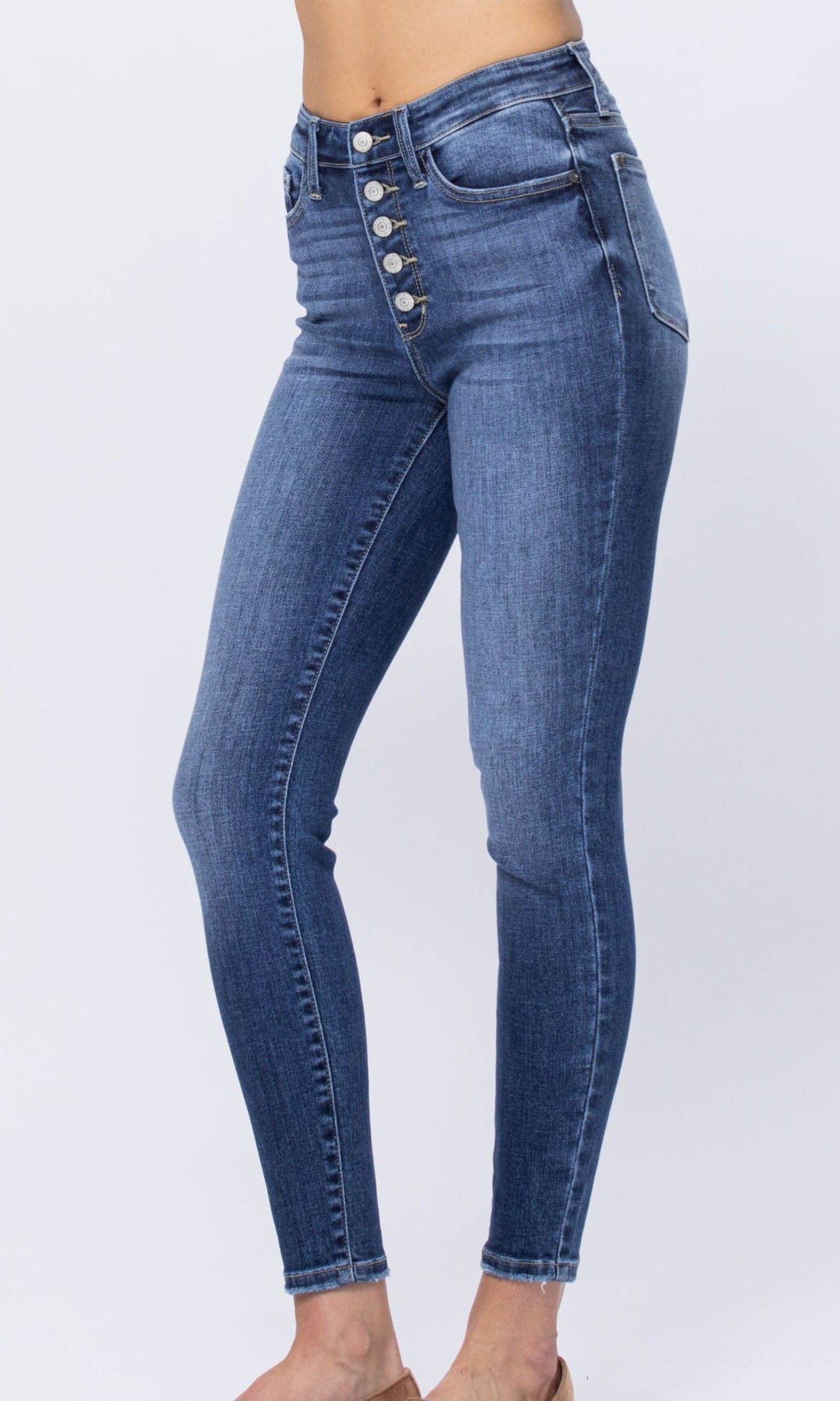 Judy Blue Hi Rise Button Fly Skinny