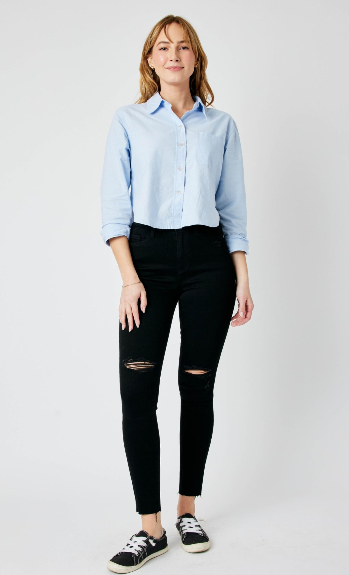 Judy Blue High Waist Destroy Black Raw Hem Skinny