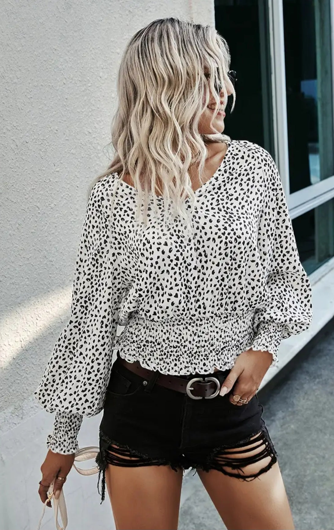 Leopard V Neck Print Top