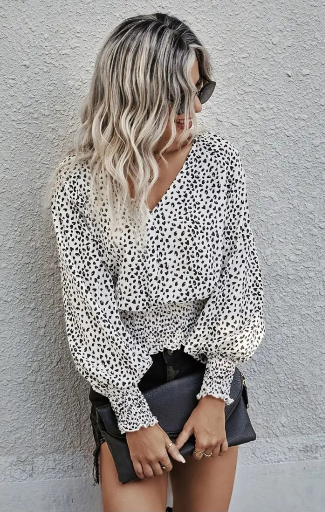 Leopard V Neck Print Top