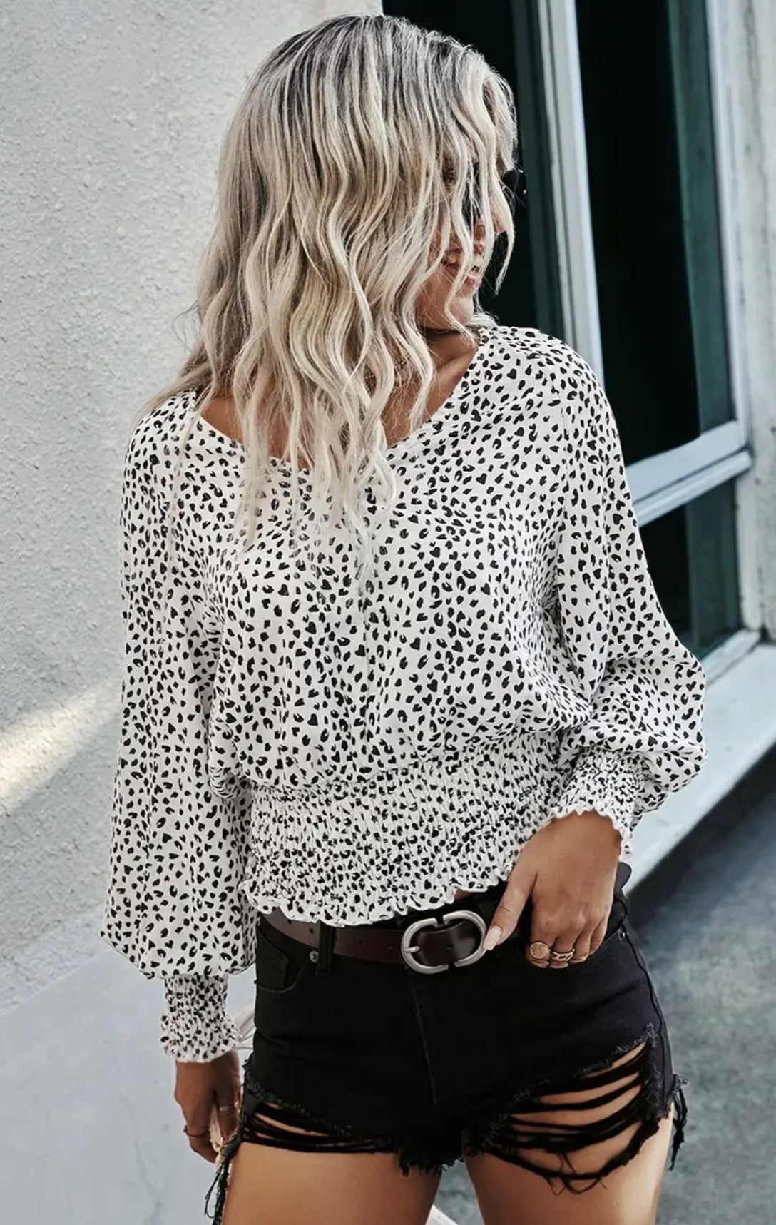 Leopard V Neck Print Top