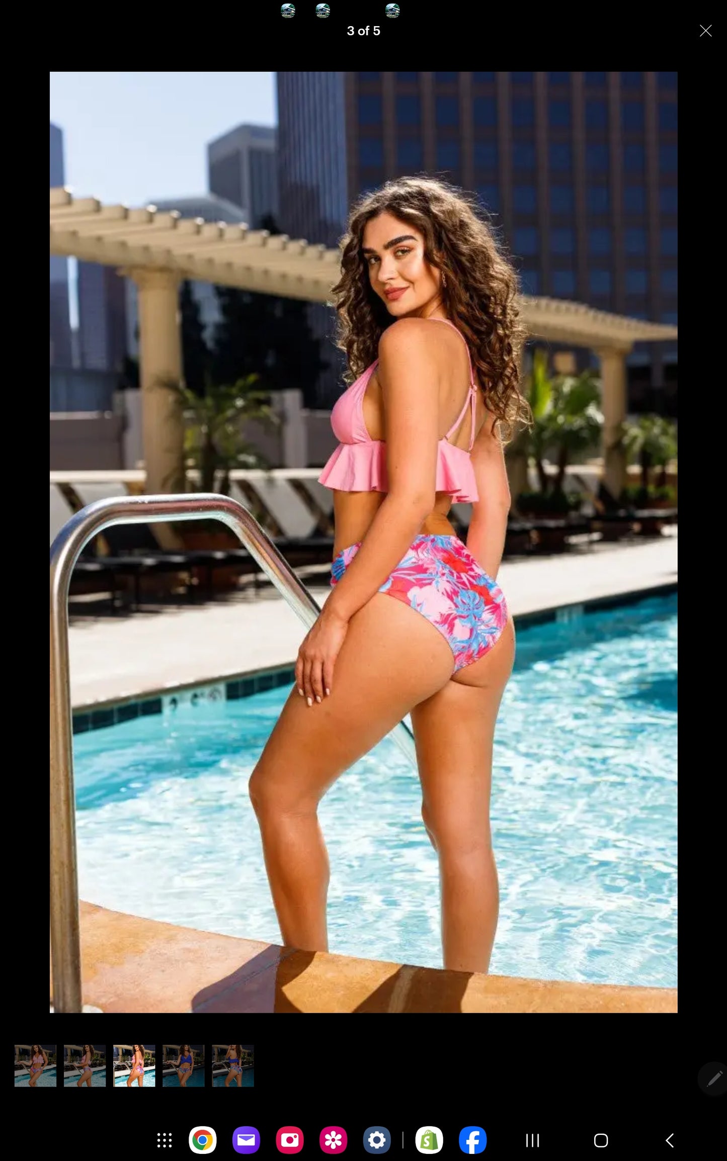 Ruffle Top Floral Bottom Bikini