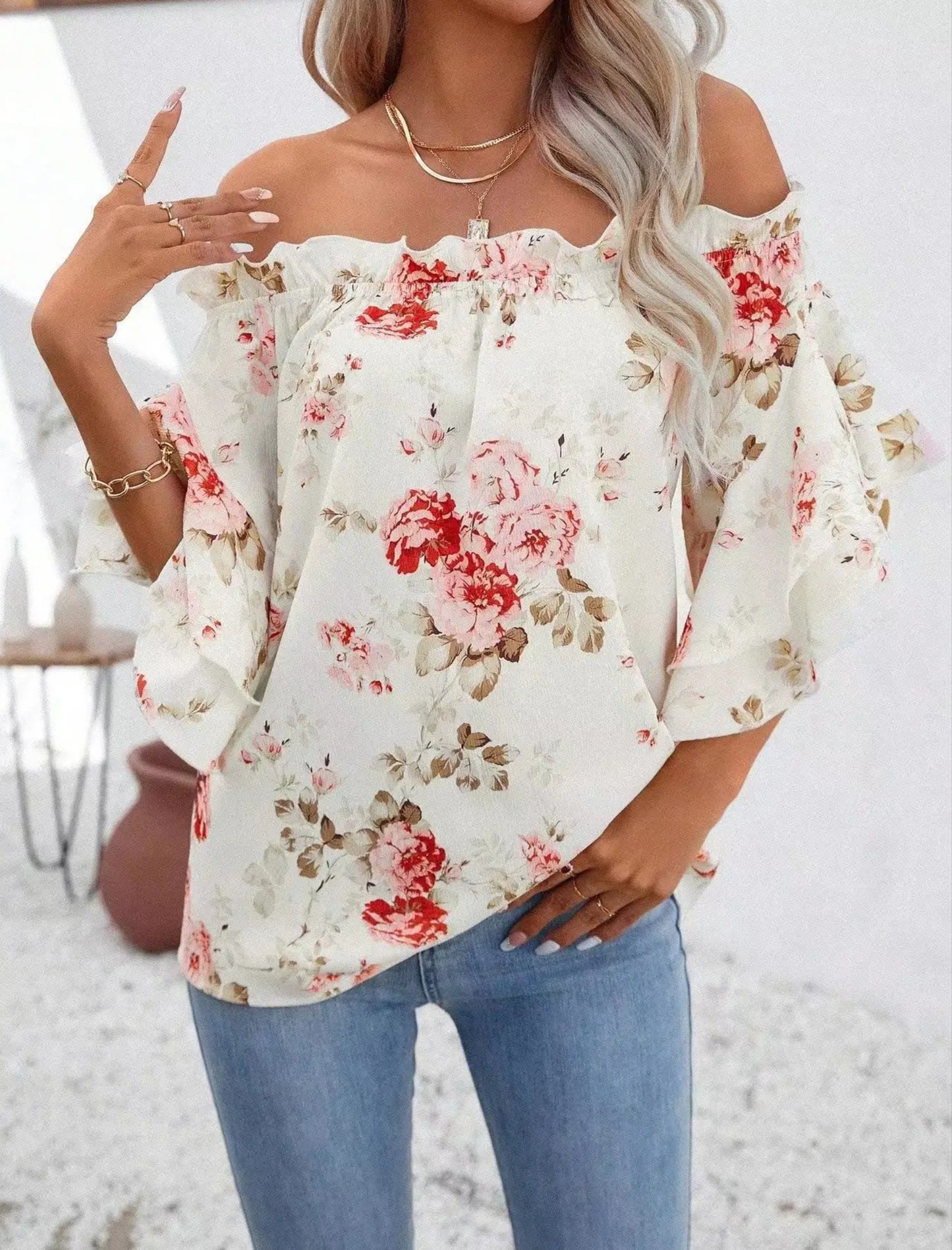 Floral Off The Shoulder Blouse