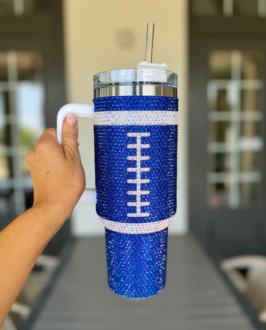 Football Rhinestone Tumblers