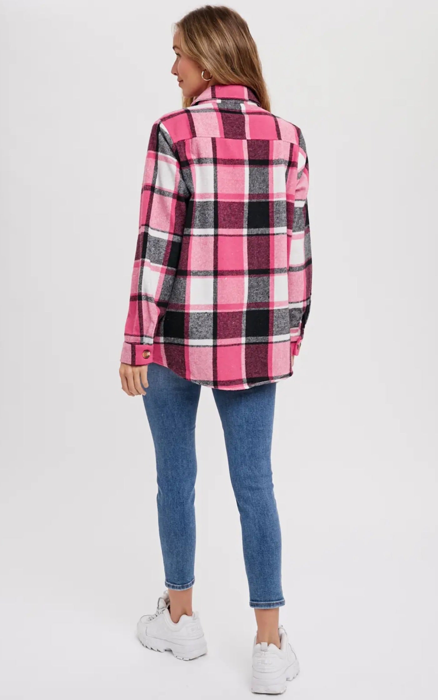 Pink Flannel Plaid Shacket