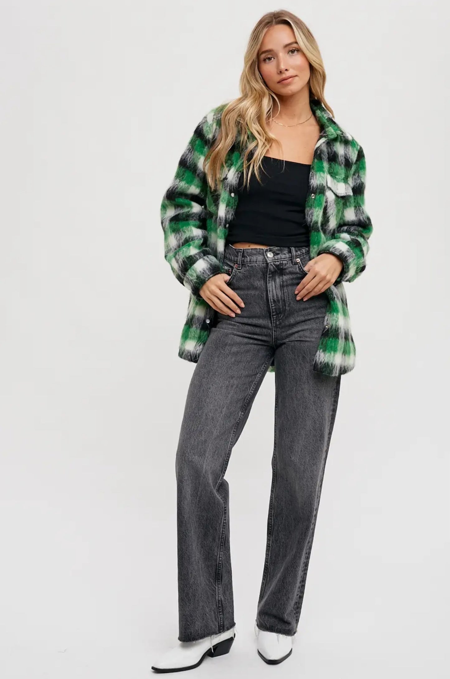 Brushed Flannel Plaid Shacket