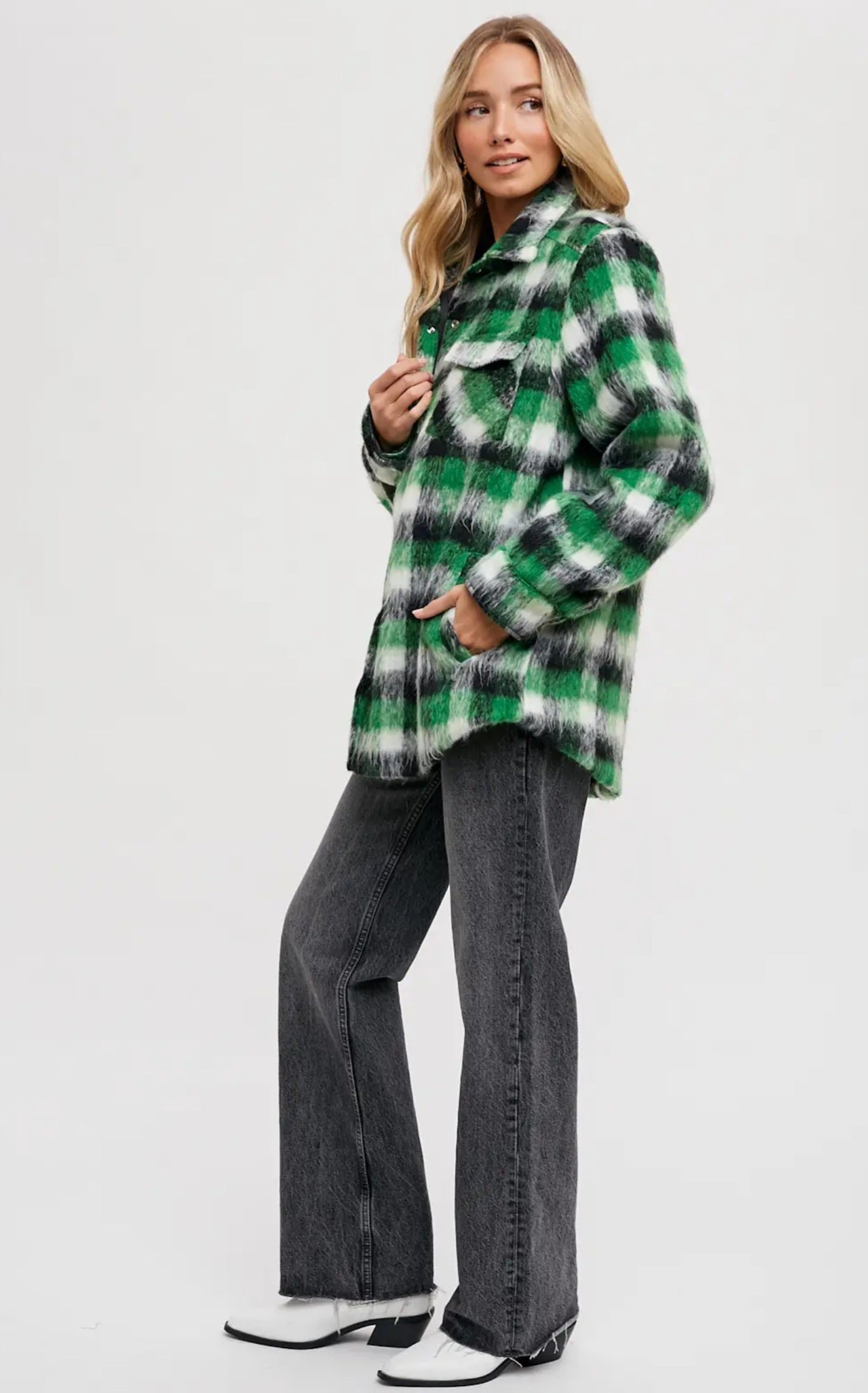 Brushed Flannel Plaid Shacket