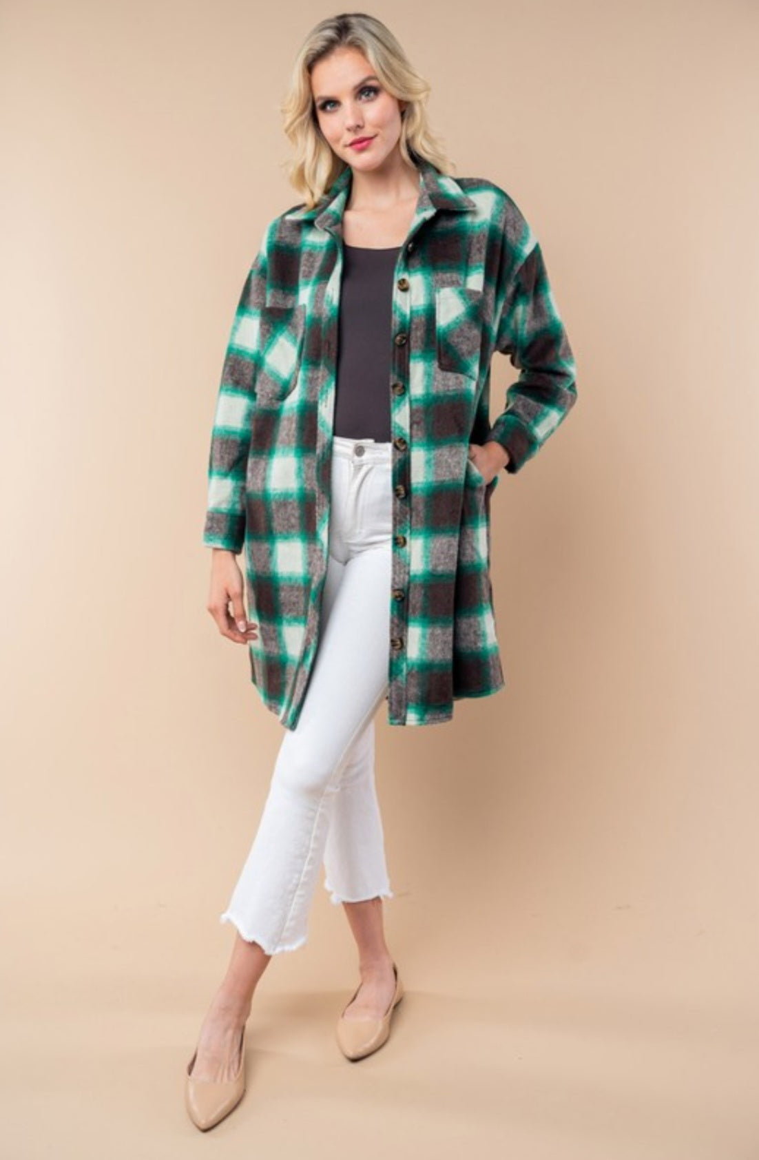 Plaid Print Shacket