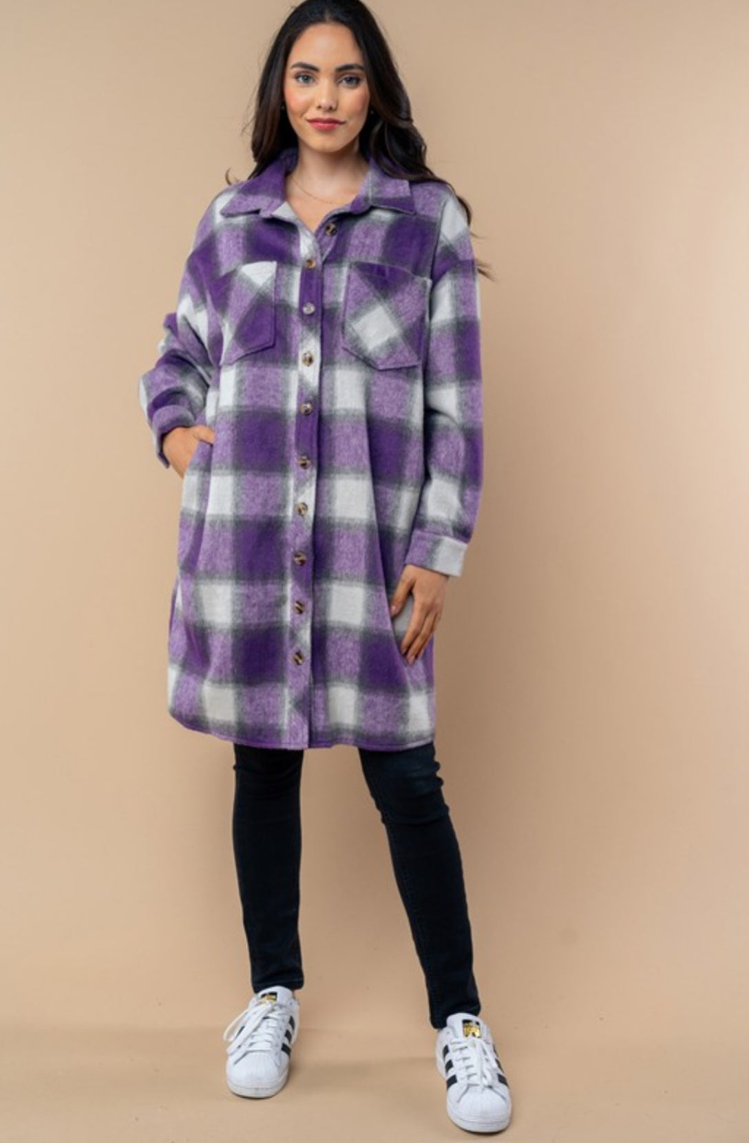 Plaid Print Shacket