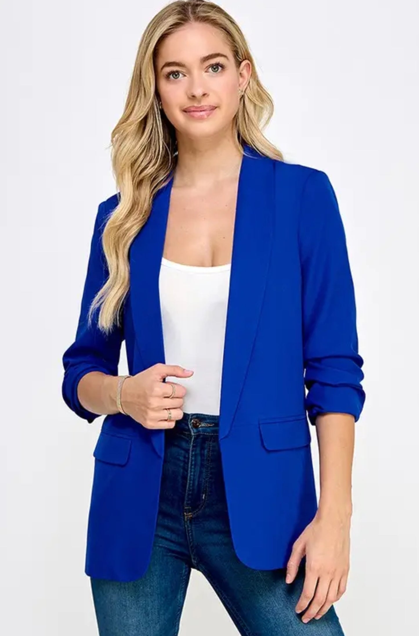 Royal Blue 3/4 Sleeve Blazer