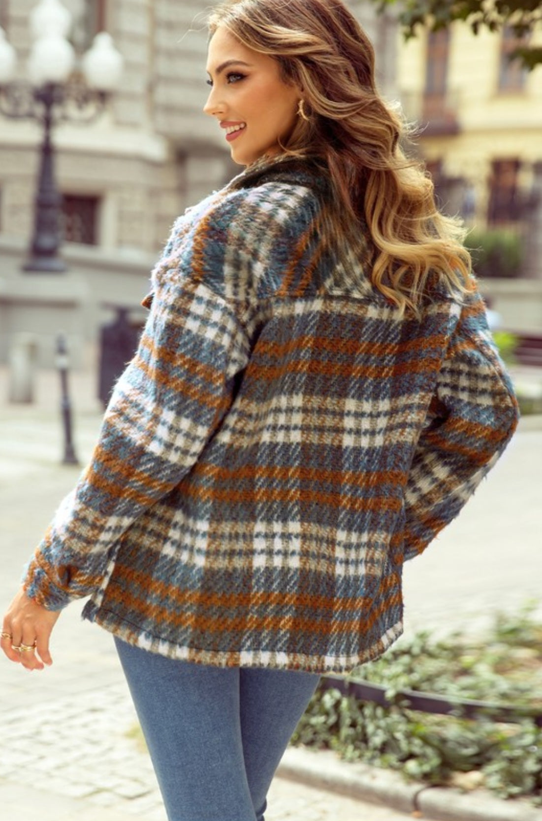 Plaid Print Shacket