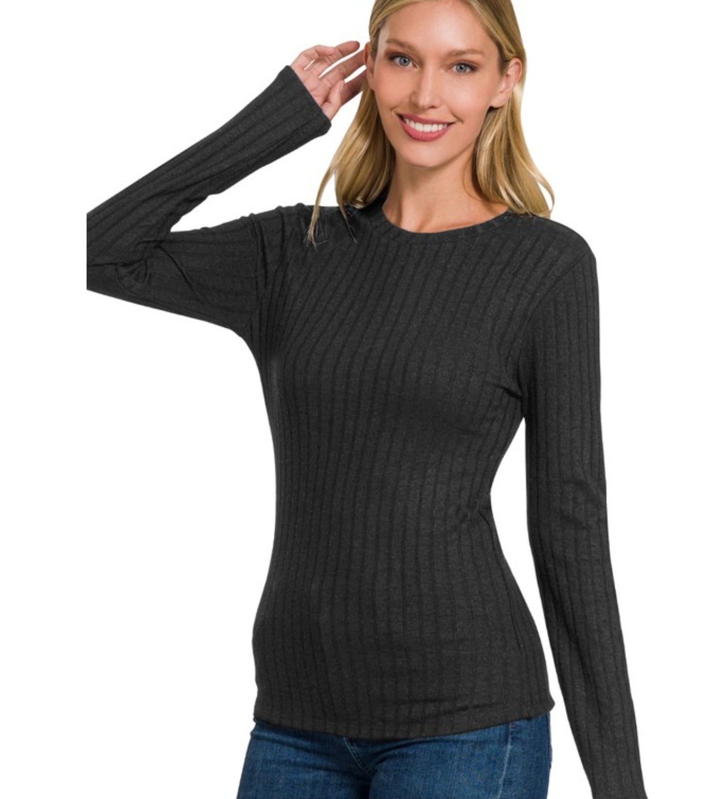 Ribbed Long Sleeve Top