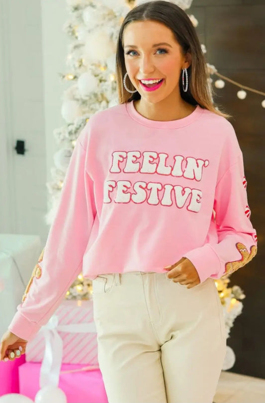 Feelin' Festive Pink Top