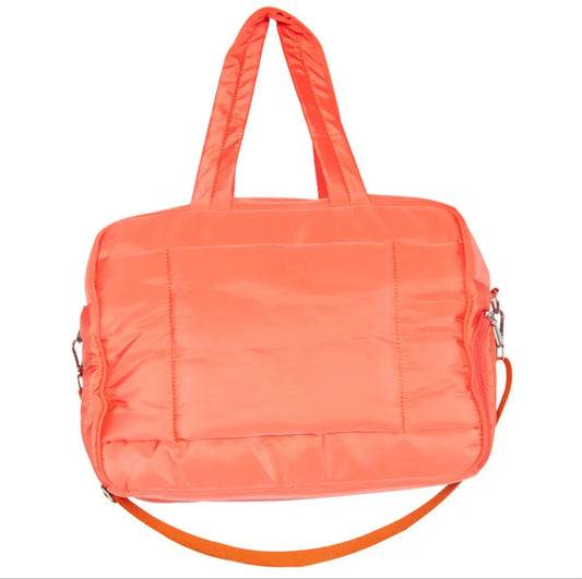 Coral Puffer Weekender Bag