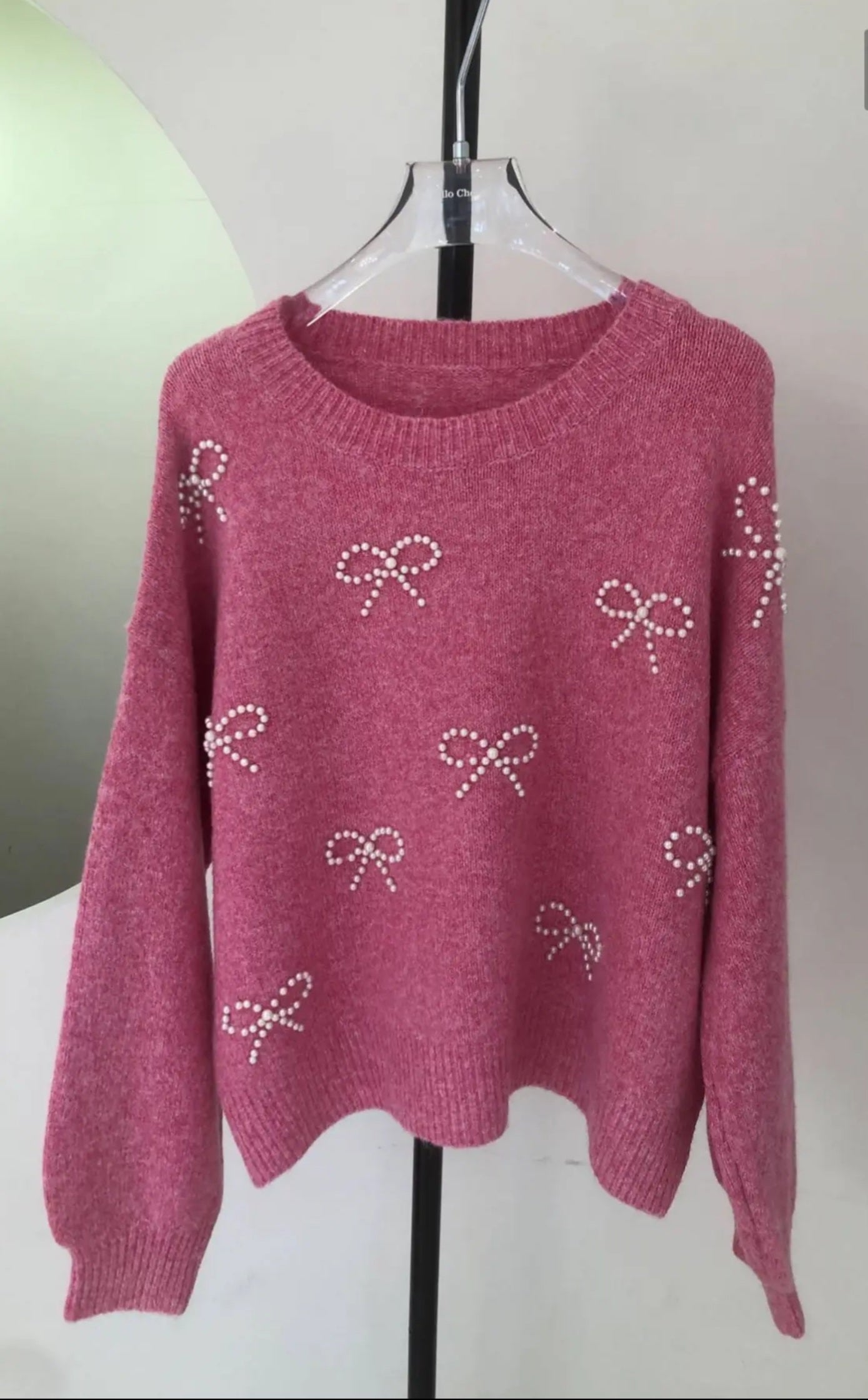 Pearl Bow Knit Sweater