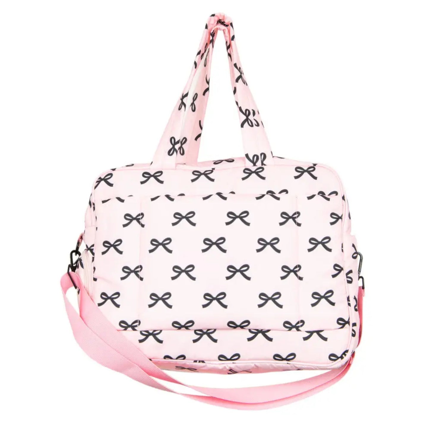 Black & Pink Mini Bows Duffel Weekender