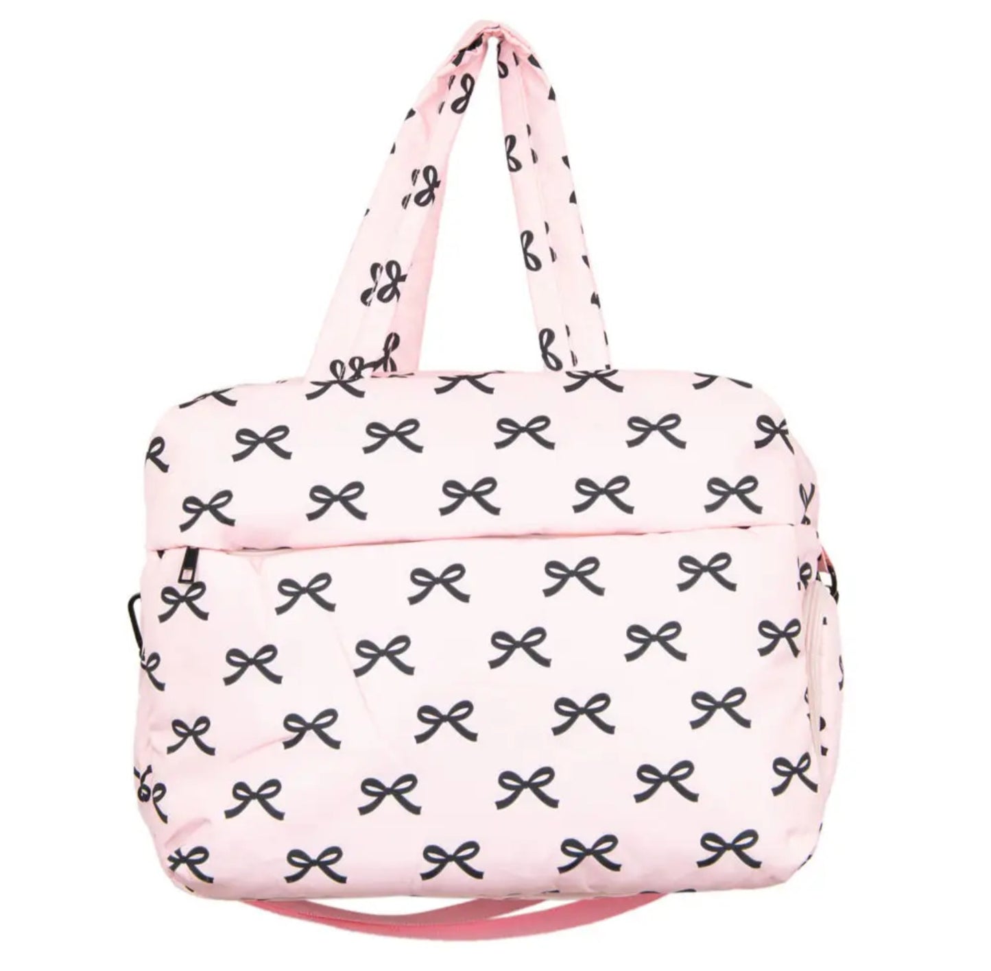 Black & Pink Mini Bows Duffel Weekender