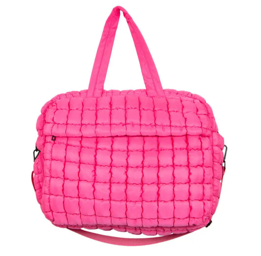 Hot Pink Quilted Valentine's Day Duffel Bag