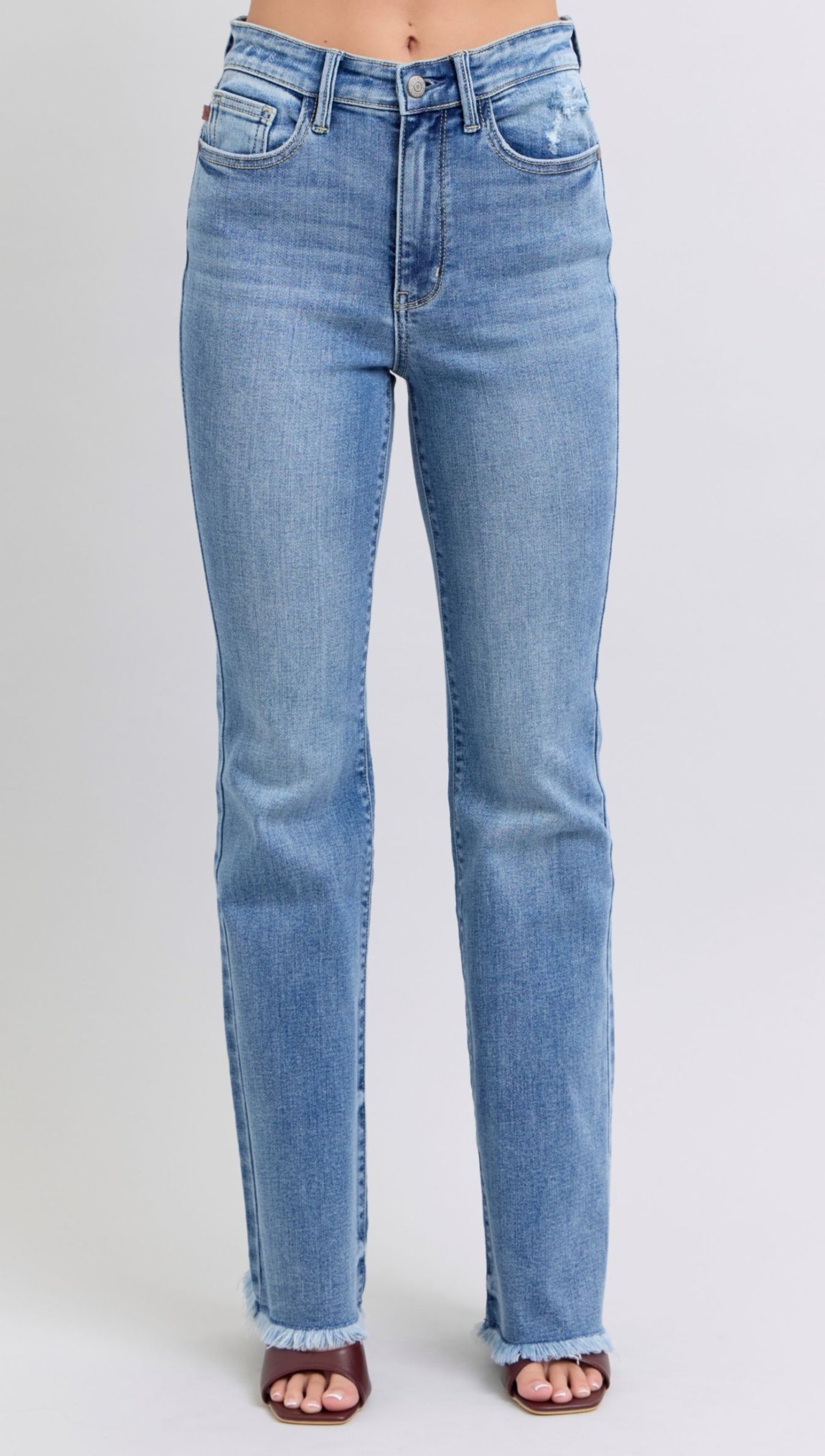 Judy Blue High Waist Bootcut w/Fray Hem