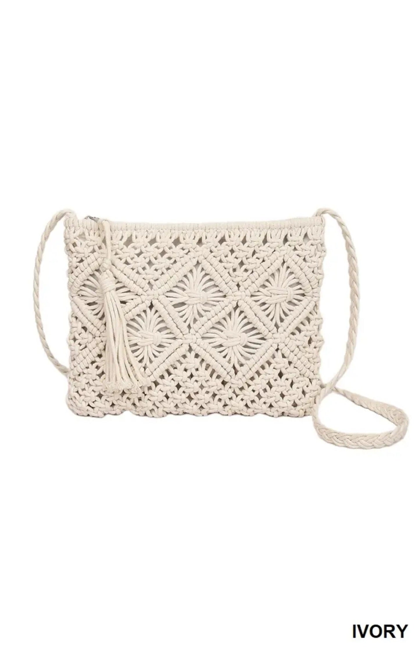 Woven Bohemian Tassel Crochet Shoulder Bag