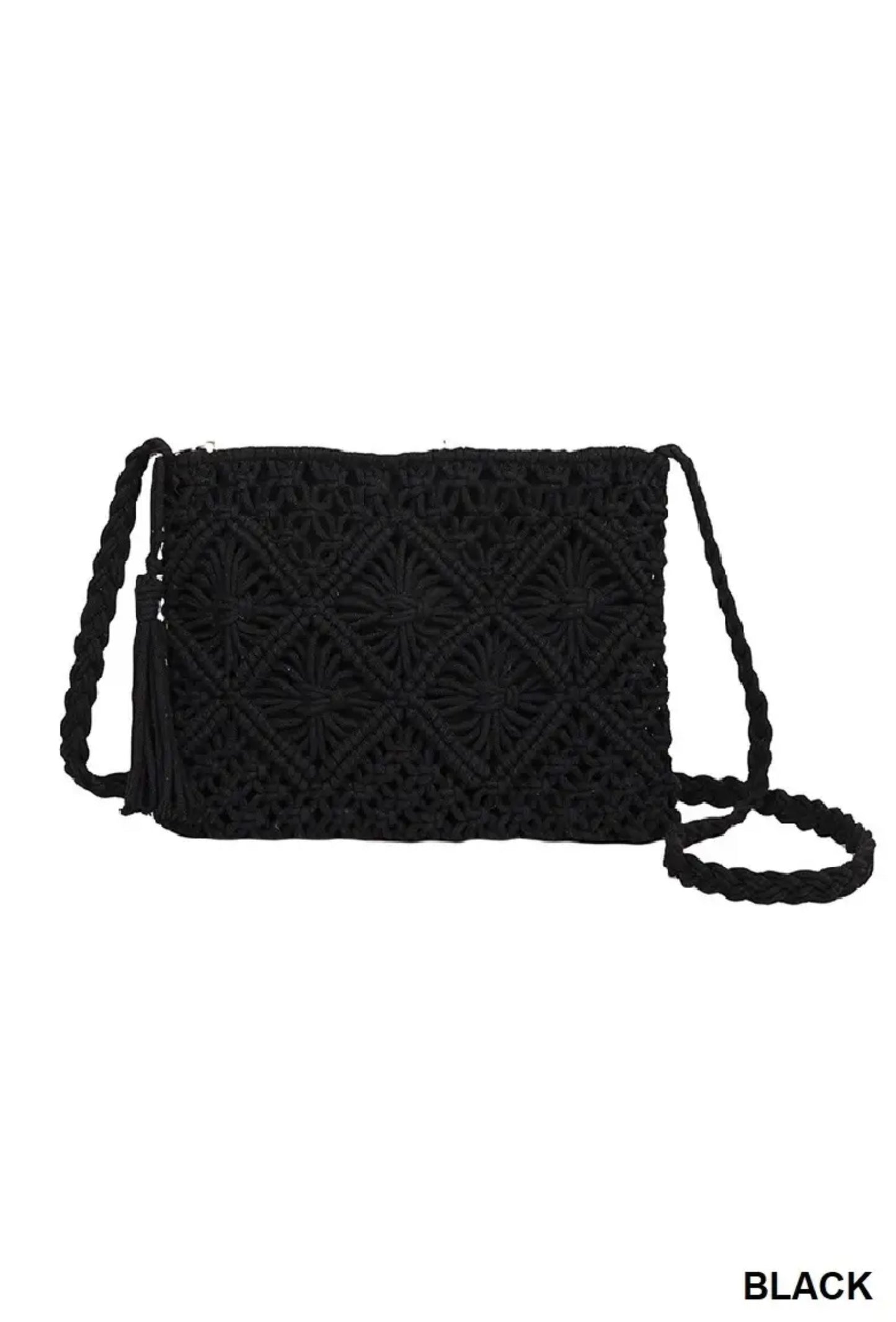 Woven Bohemian Tassel Crochet Shoulder Bag