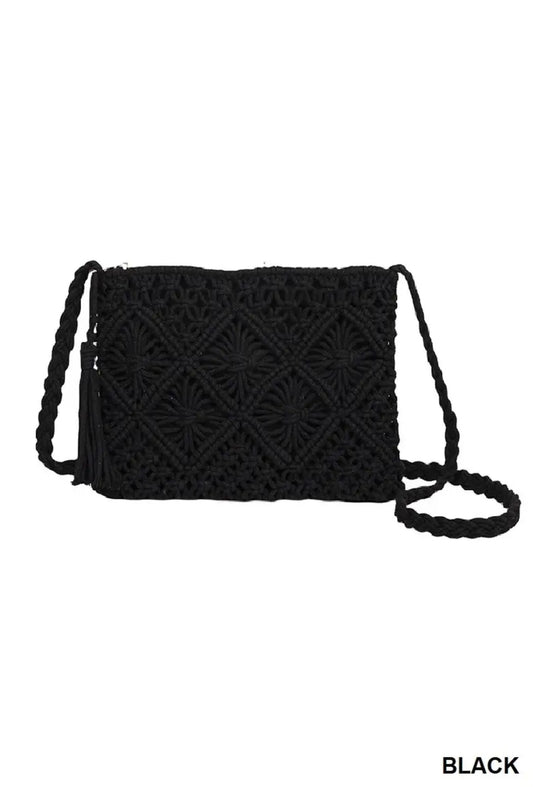 Woven Bohemian Tassel Crochet Shoulder Bag