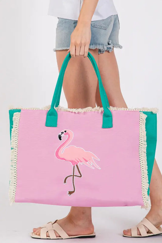 Embroidered Design Patch FringbSummer Tote Bag
