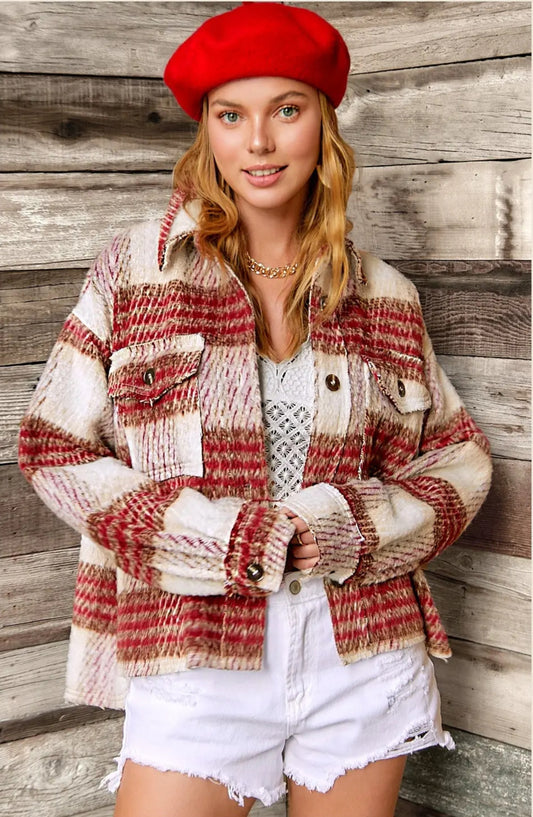 Brushed Button Down Jacket