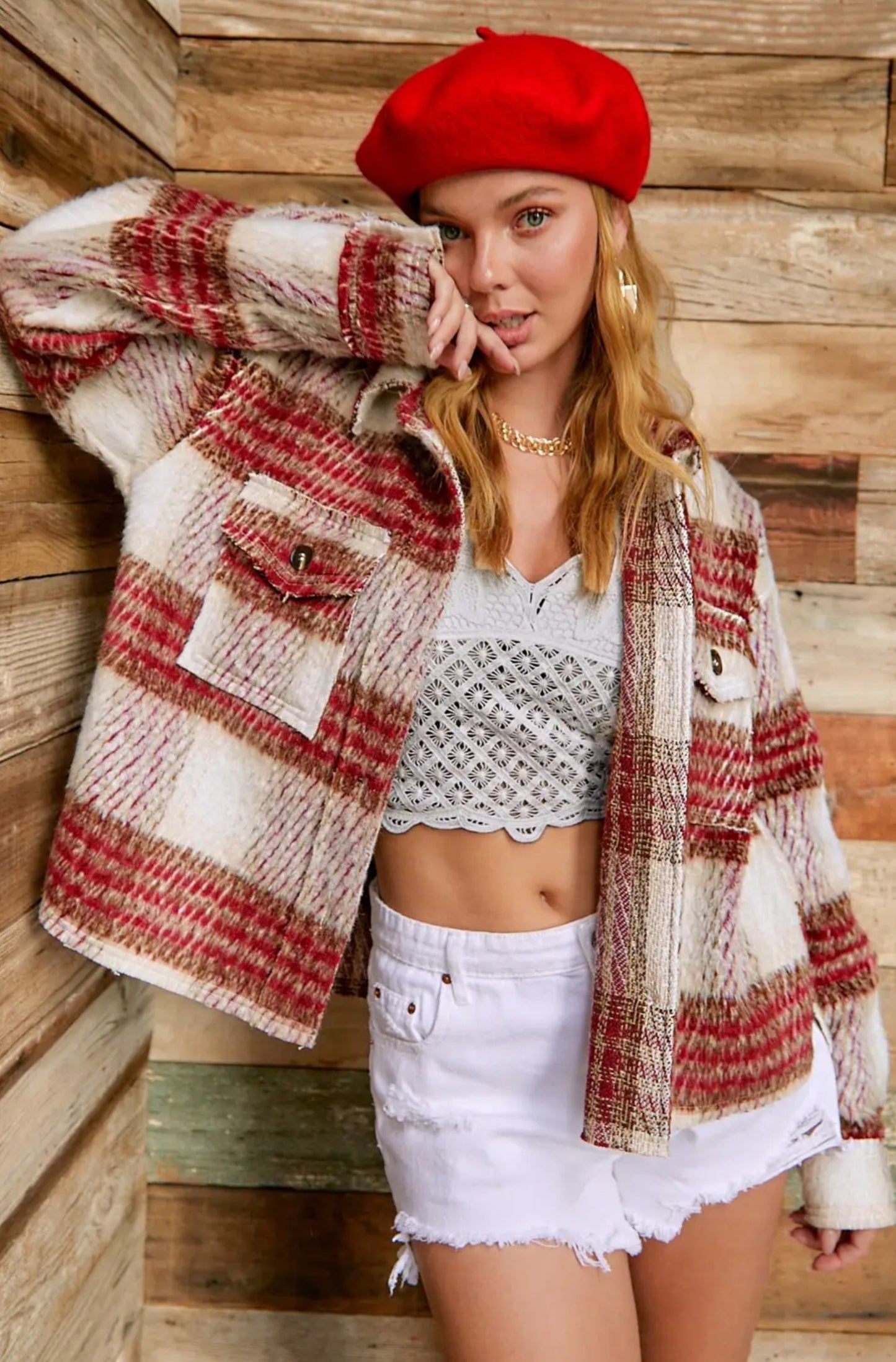 Brushed Button Down Jacket