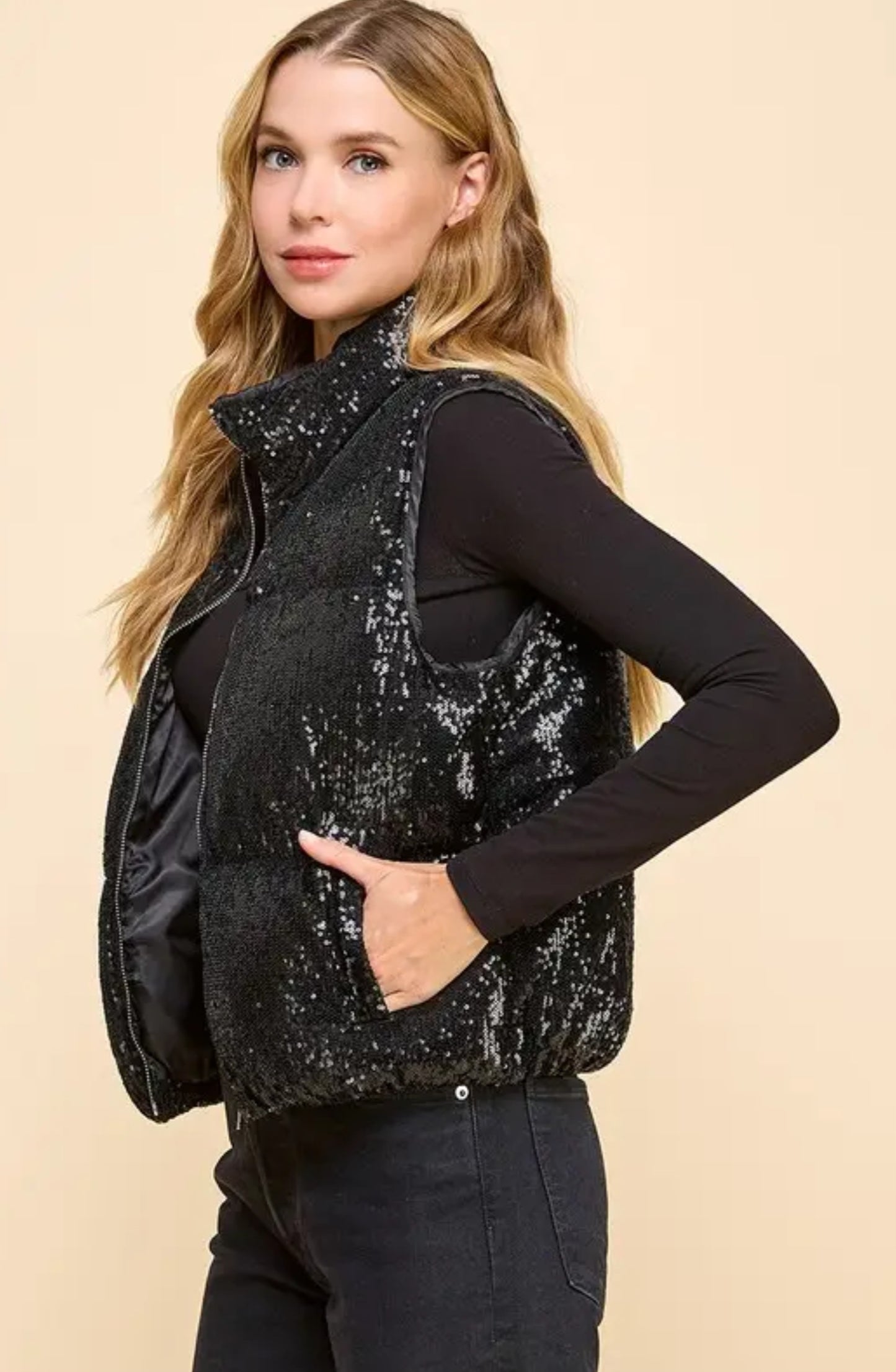 Black Sparkly Vest
