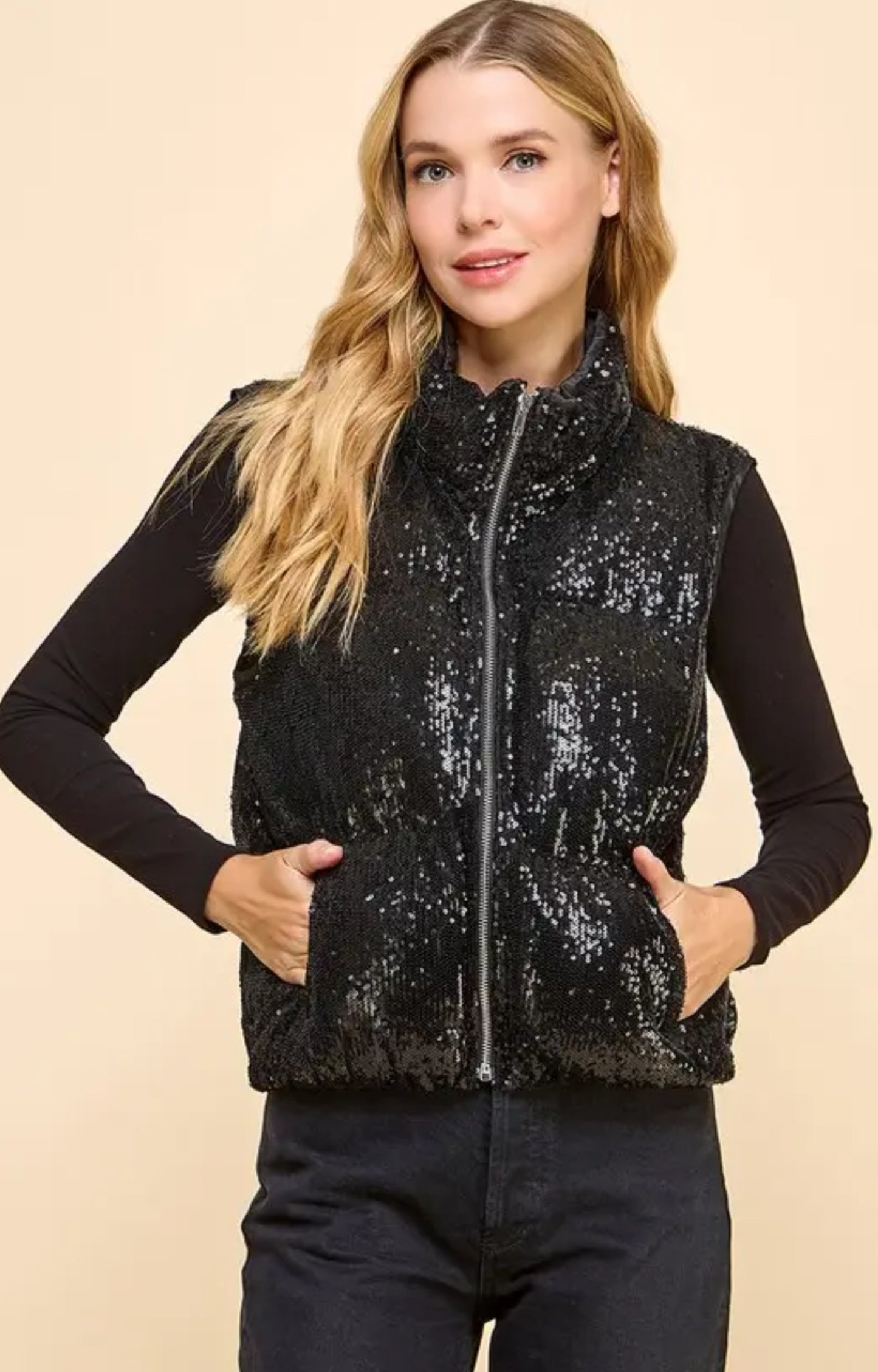 Black Sparkly Vest