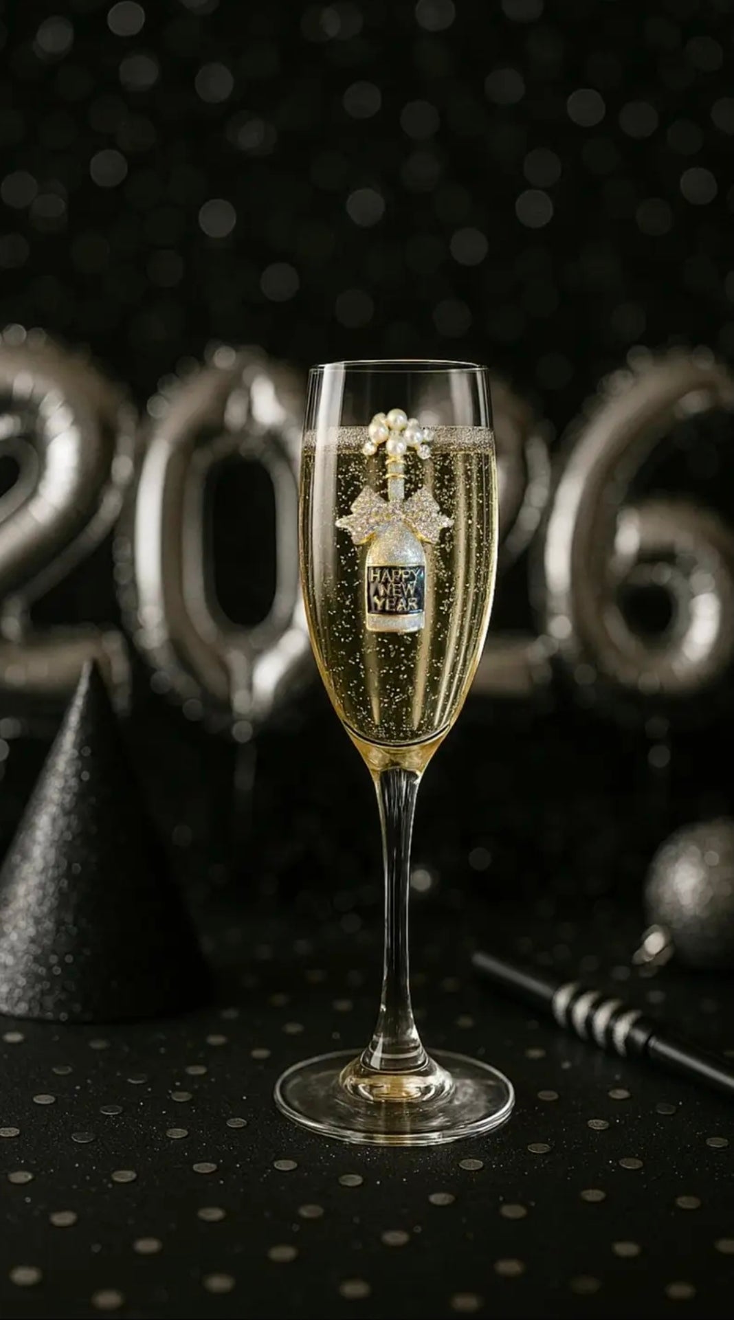 Happy New Year Champagne Glass