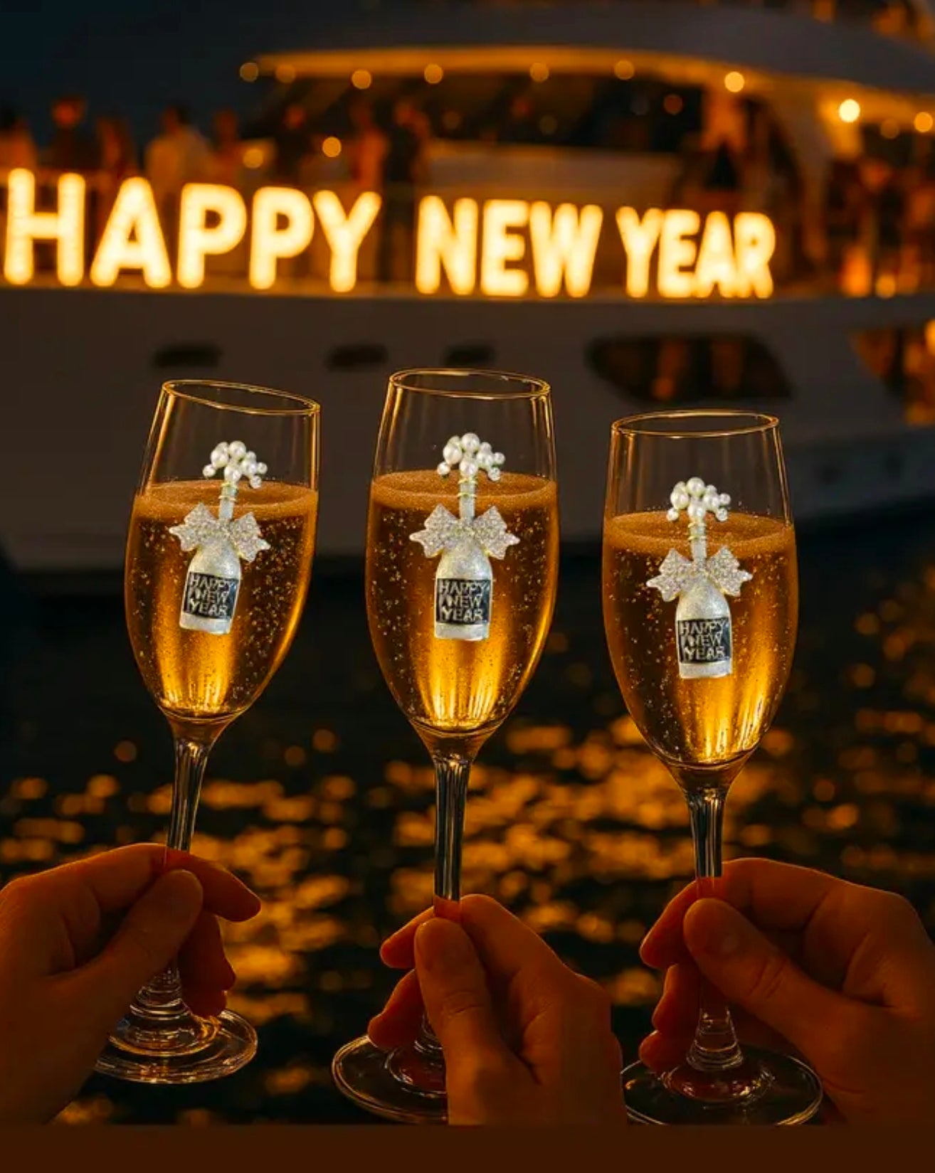 Happy New Year Champagne Glass