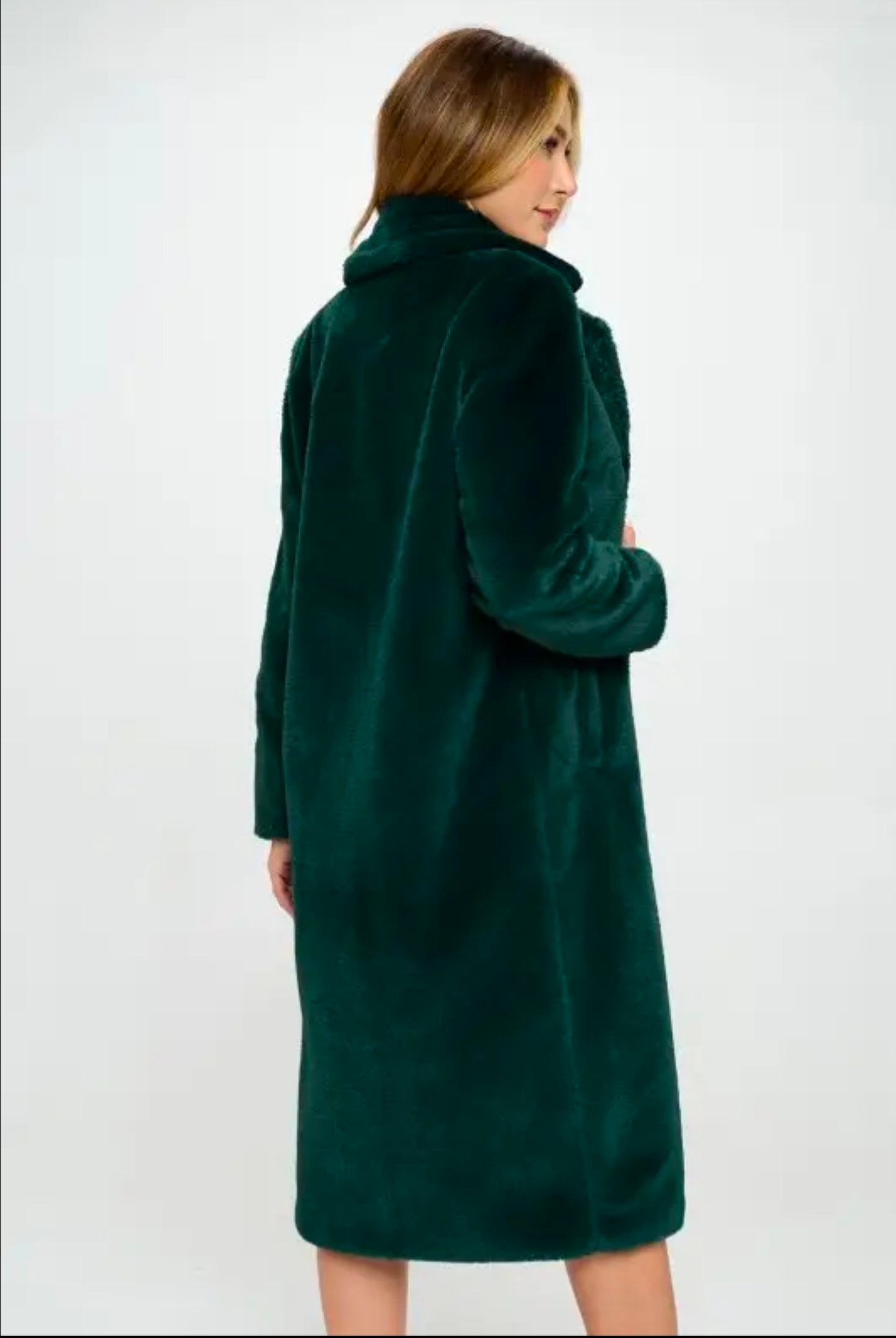 Green Faux Fur Coat