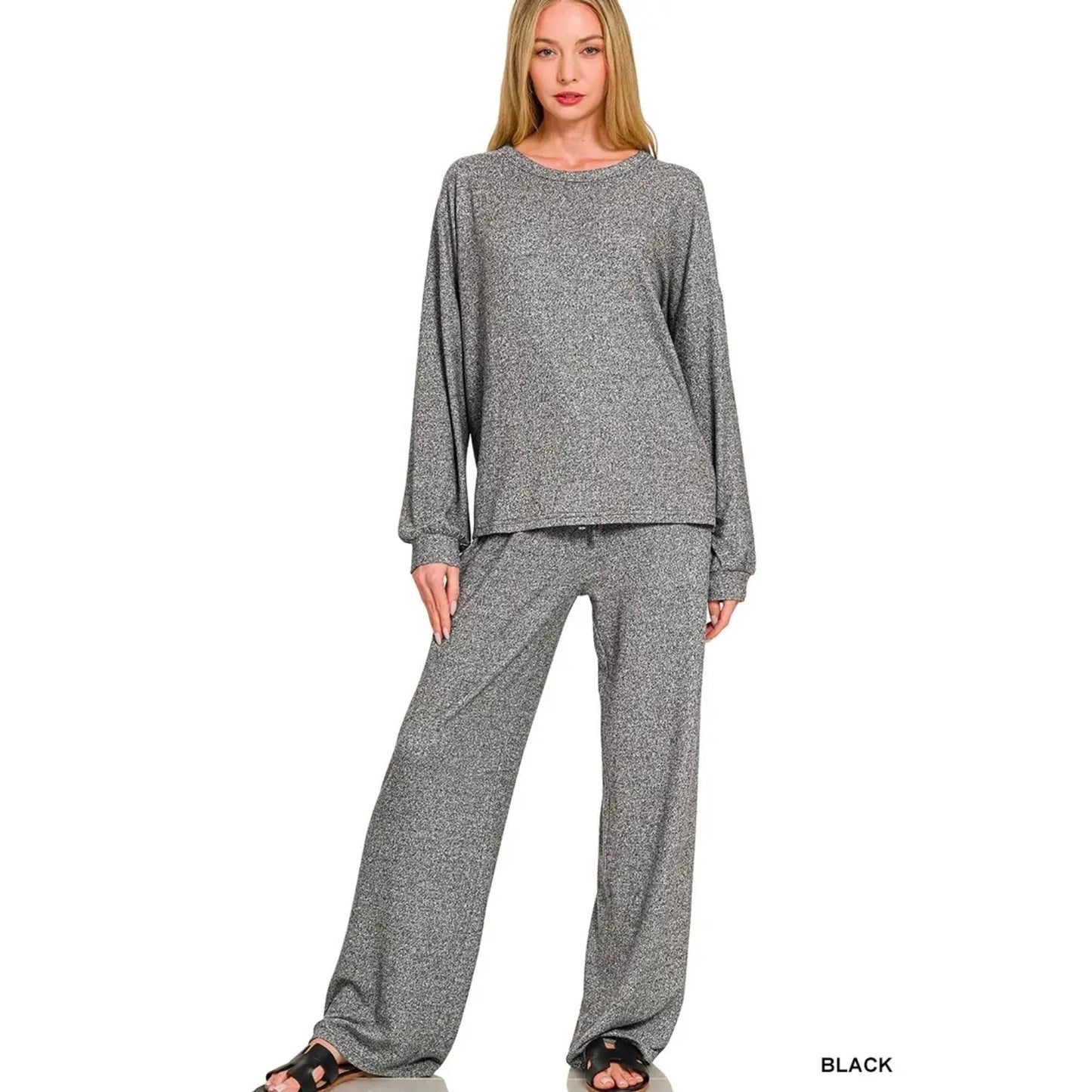 Soft Melange Tee and Pants Set