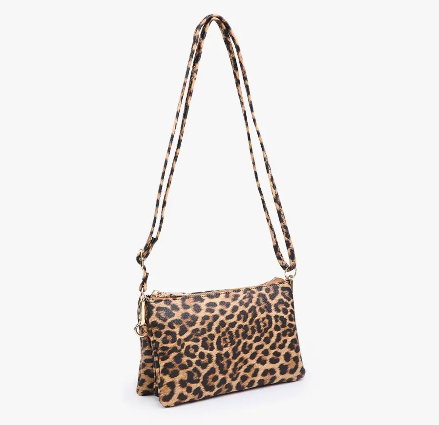 Leopard 3 Compartment Crossbody