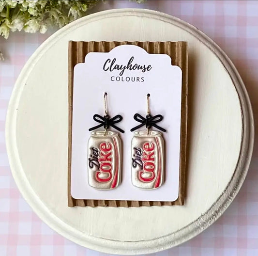 Diet Coke & Bow Earrings