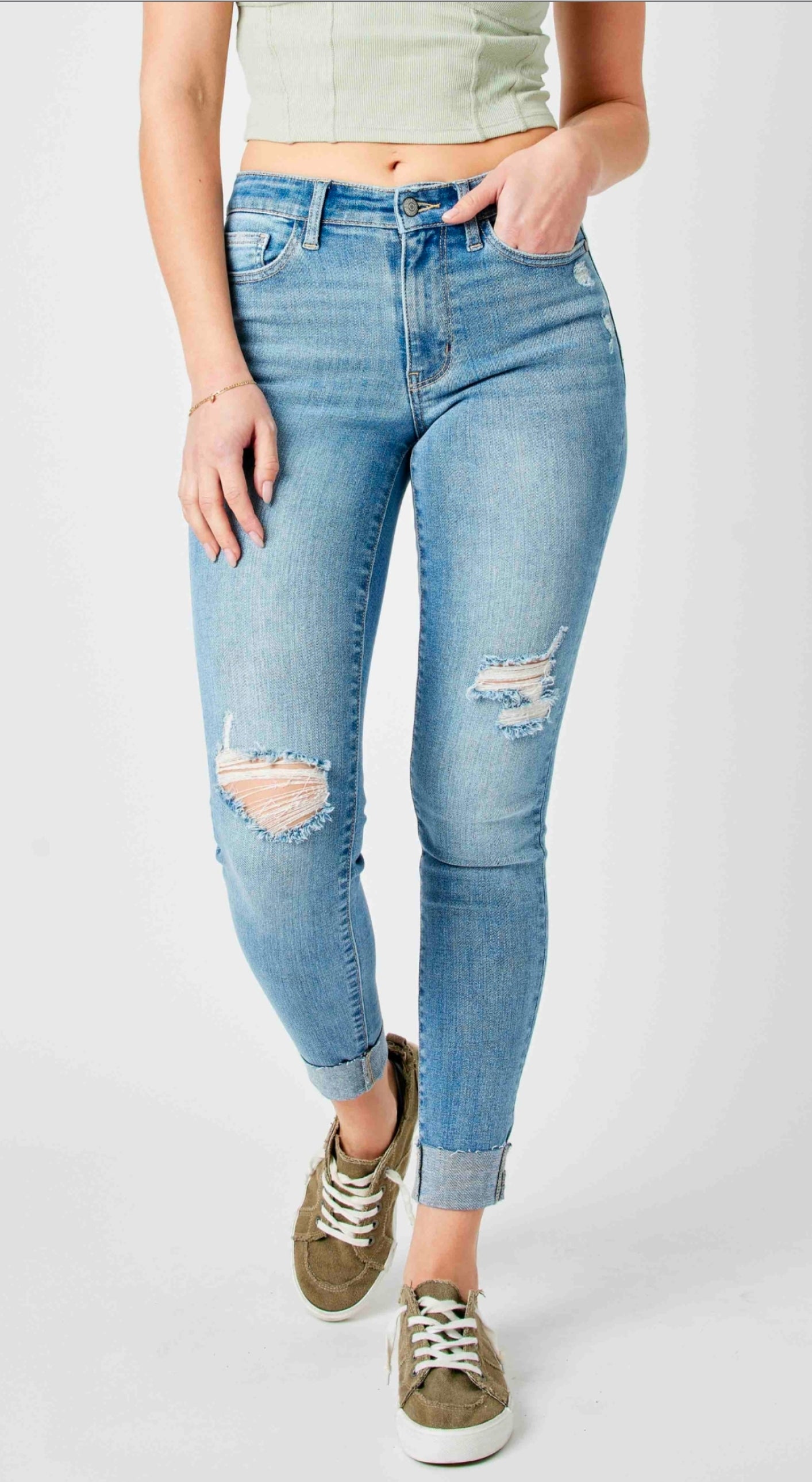 Judy Blue MR Destroy & Cuff Skinny
