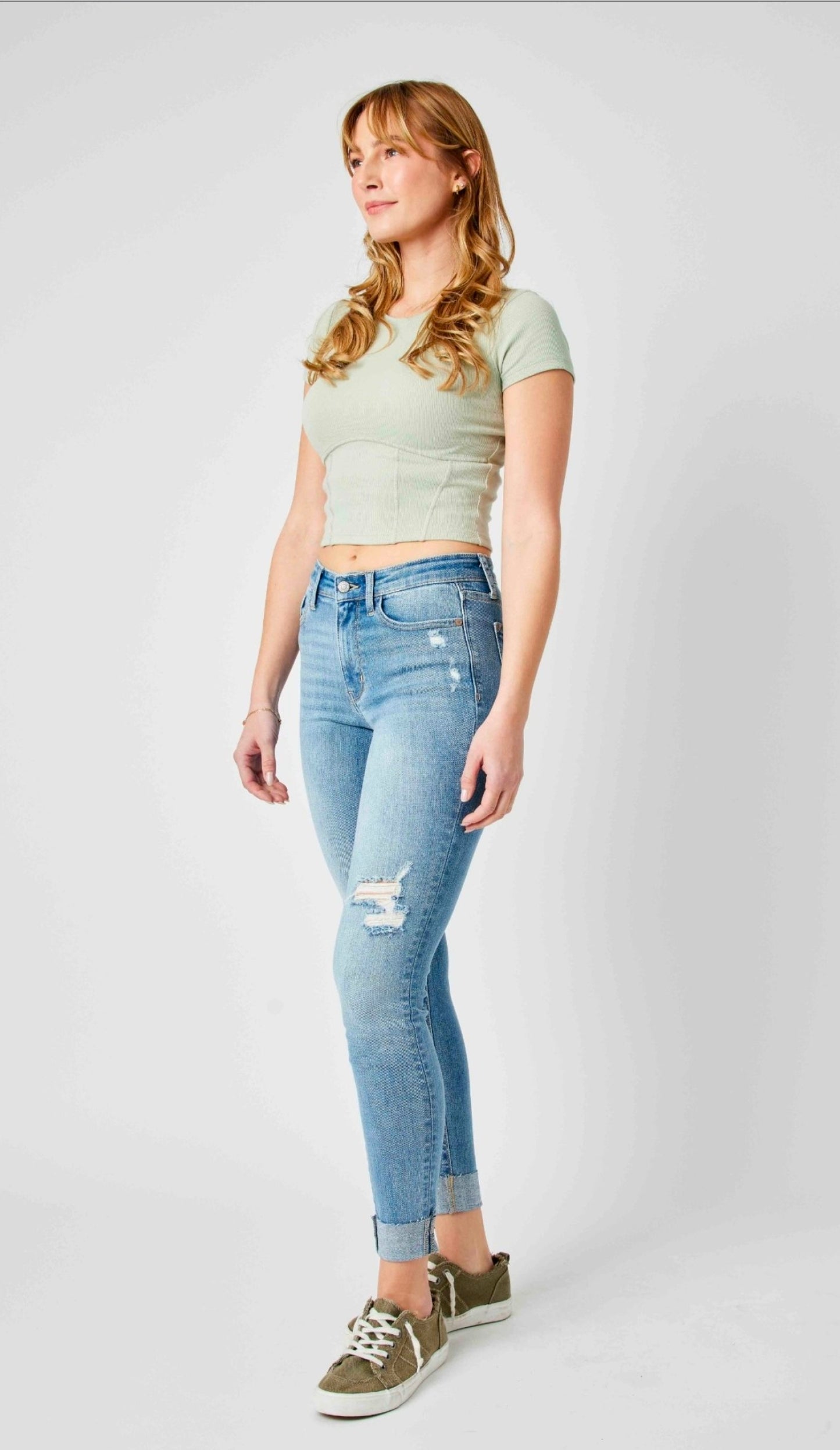 Judy Blue MR Destroy & Cuff Skinny