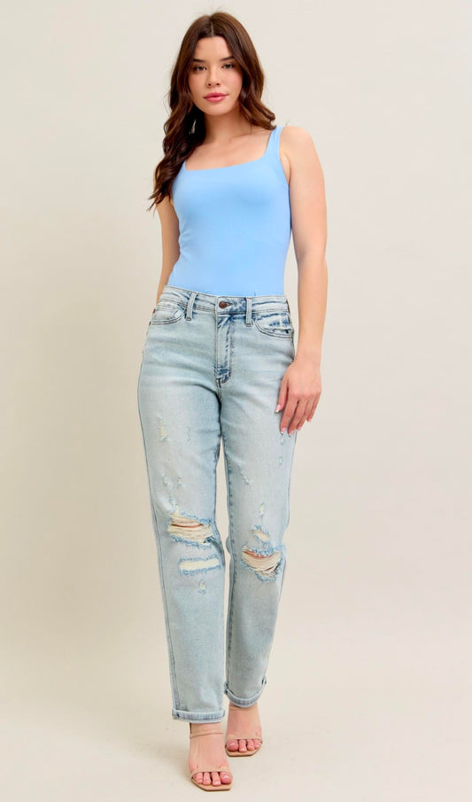 Judy Blue Destroy Single Cuff Boyfriend