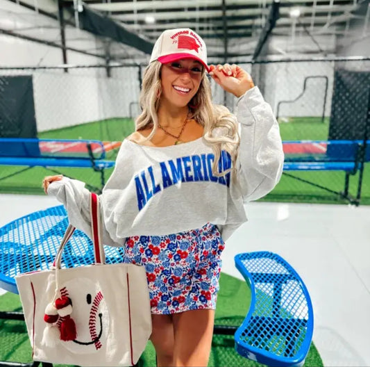 All American Off The Shoulder Crewneck