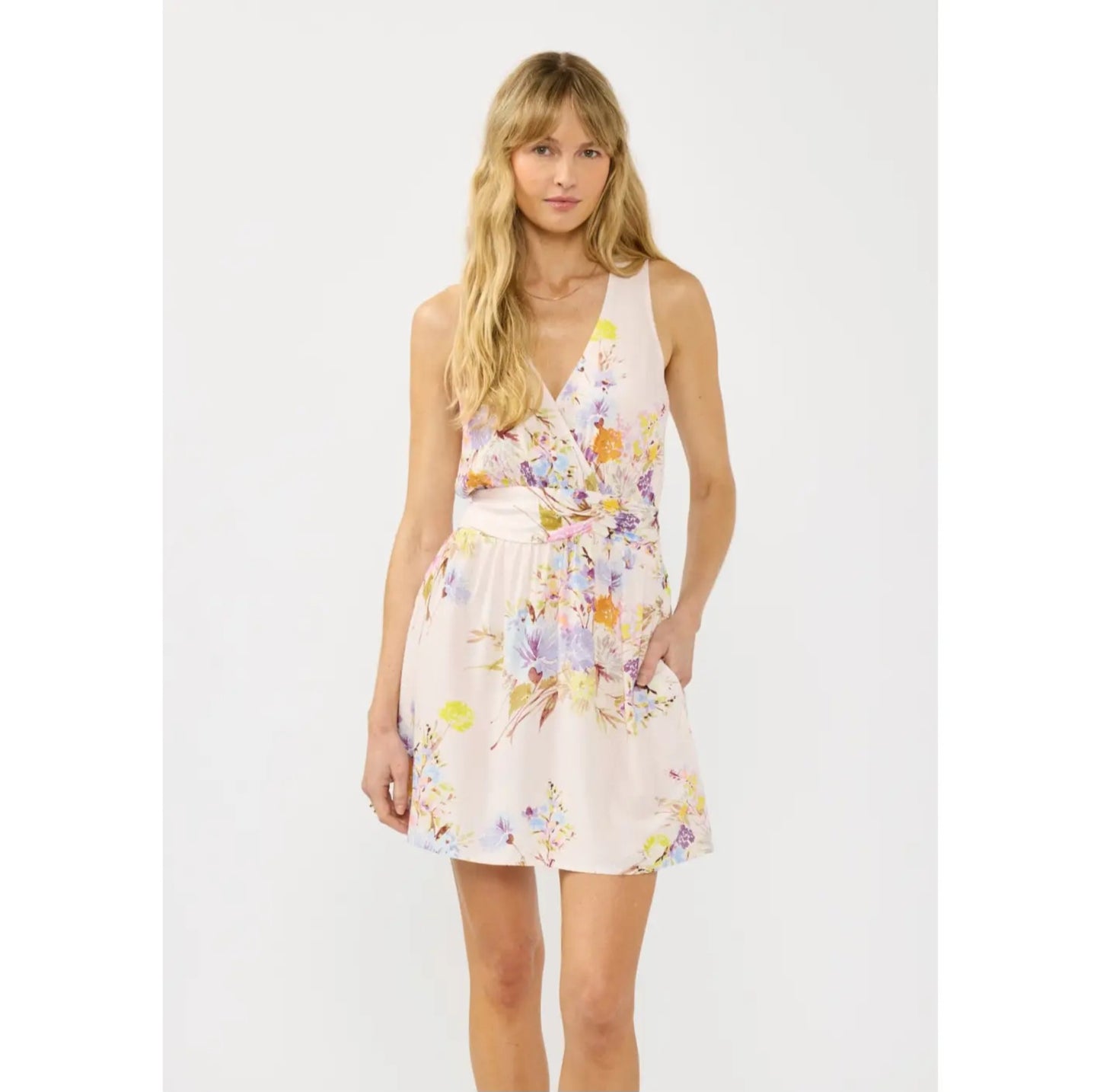 Floral Vneck Mini Dress