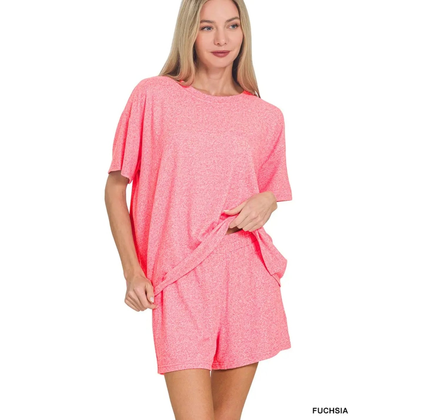 Soft Melange Short Sleeve Lounge Set