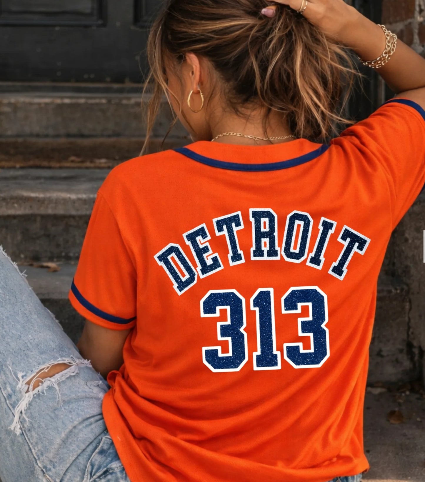 Sparkle Detroit 313 Baseball Jersey