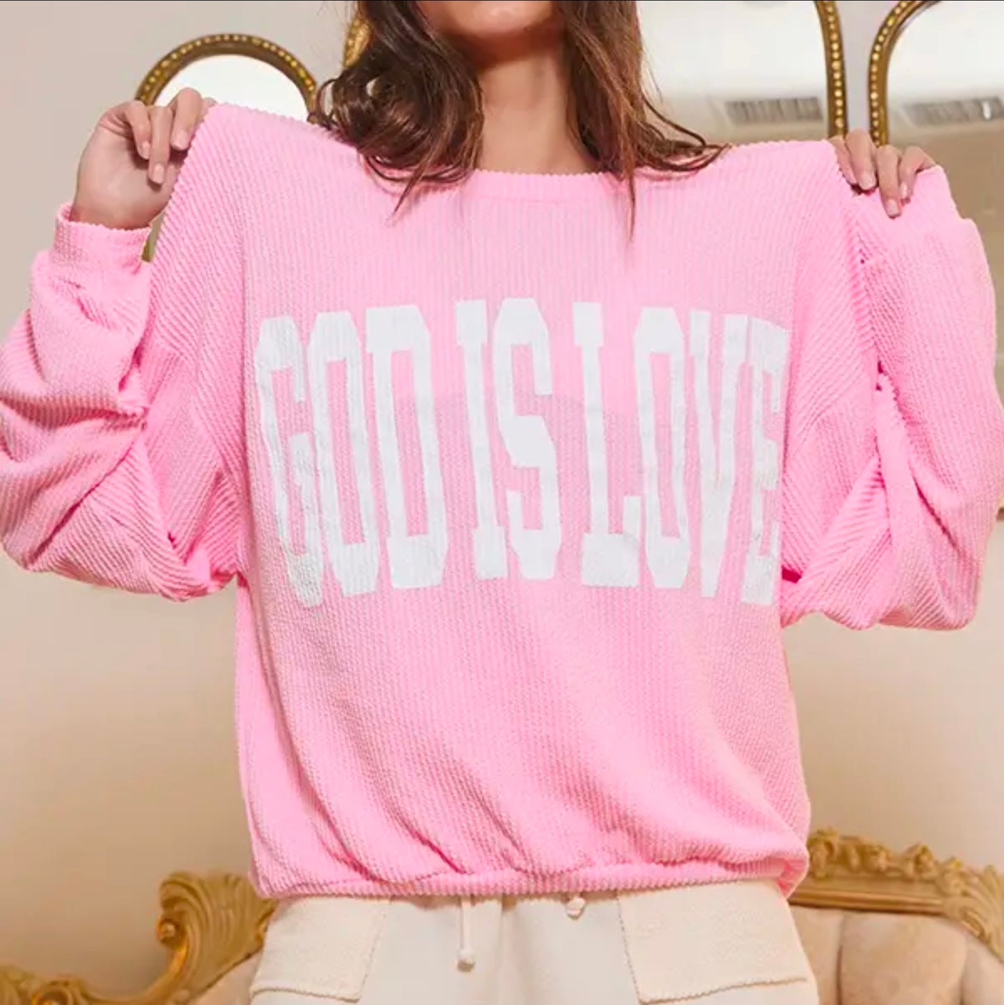 God is Love Ribbed Crew