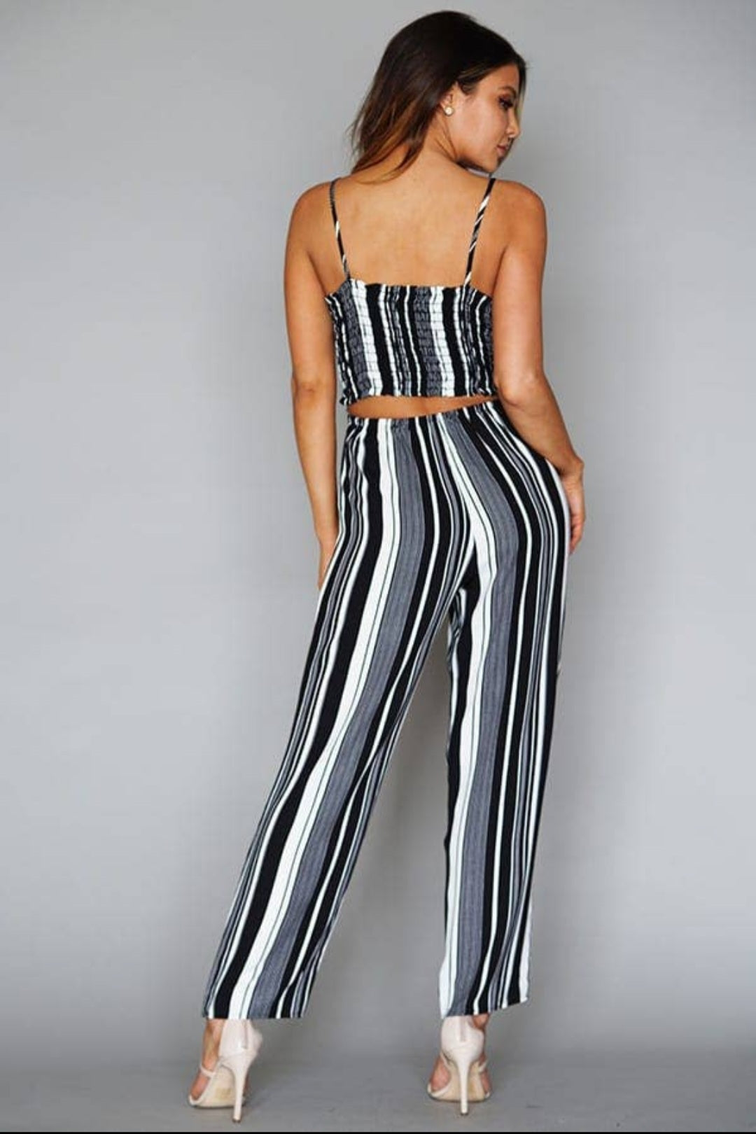 Multi Stripe Front Tie Jumpsuit