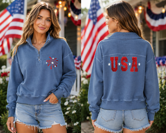 USA Quarterzip Crew