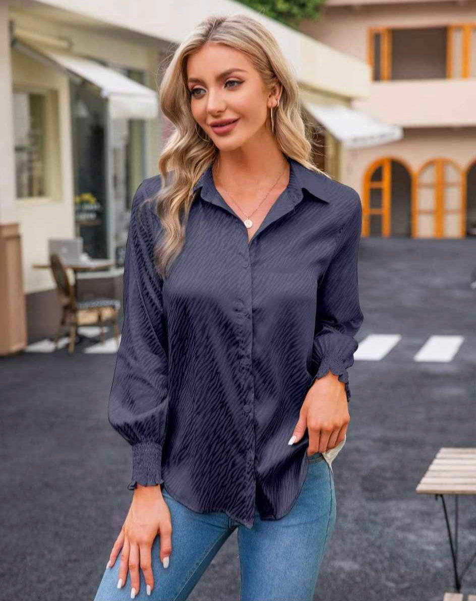 Navy Blue Zebra Blouse