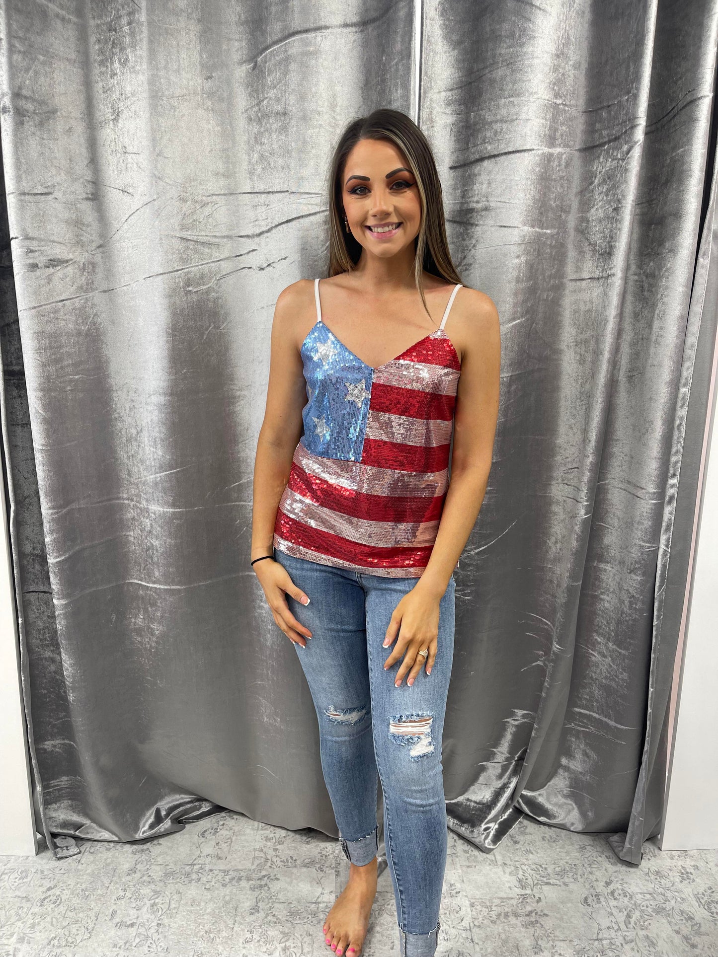 Sequin Flag Tank