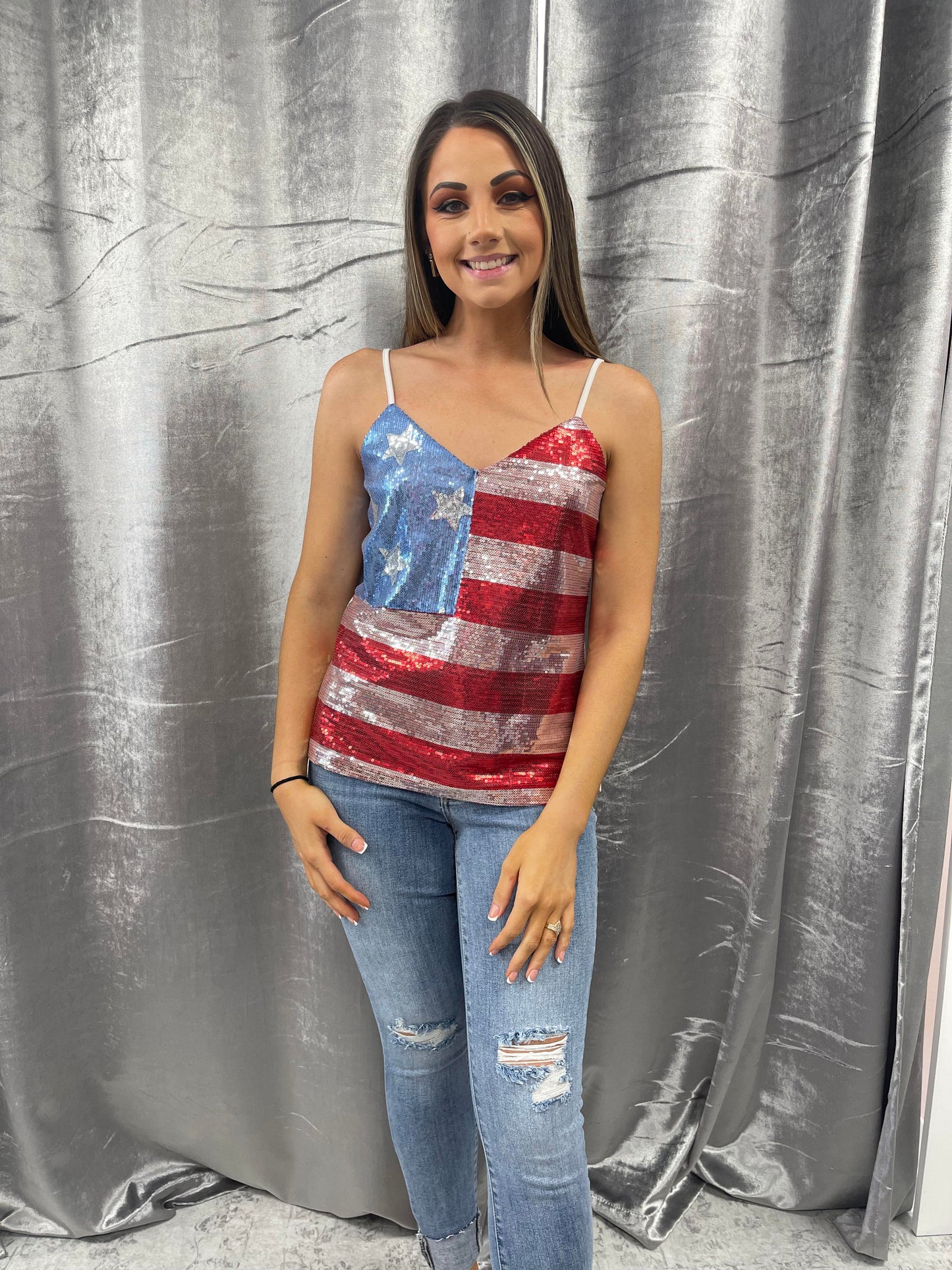 Sequin Flag Tank